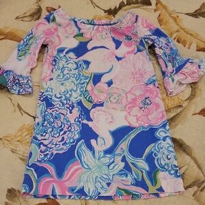 Lilly Pulitzer Girls Colorful Floral Top - Pink, Blue & Green